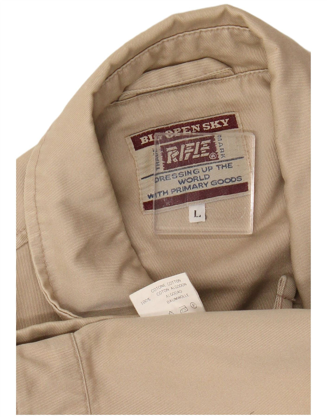 Rifle Herre Utility Jacket UK 40 Stor Beige Bomuld