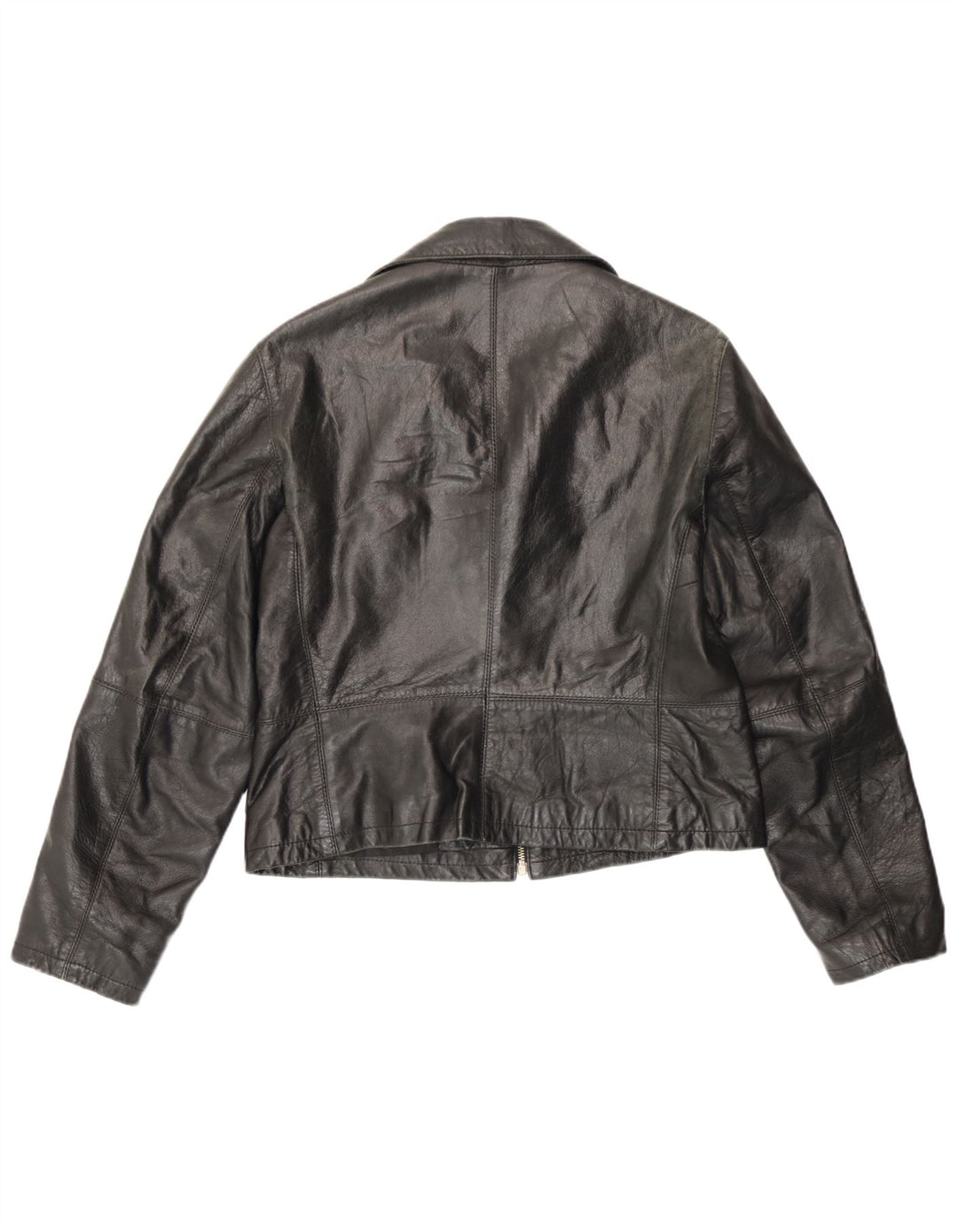 Vintage dame læderjakke IT 48 XL Sort