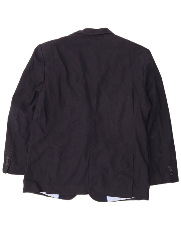 Marks & Spencer Herre 2-knaps blazerjakke UK 42 Large Navy Blue Flax