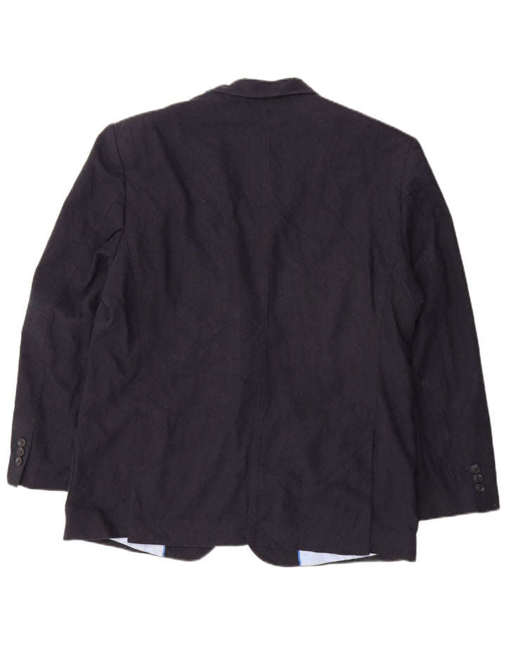 Marks & Spencer Herre 2-knaps blazerjakke UK 42 Large Navy Blue Flax