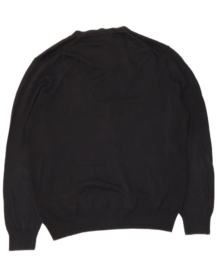 Zara Herre Cardigan Sweater Stor Sort Bomuld