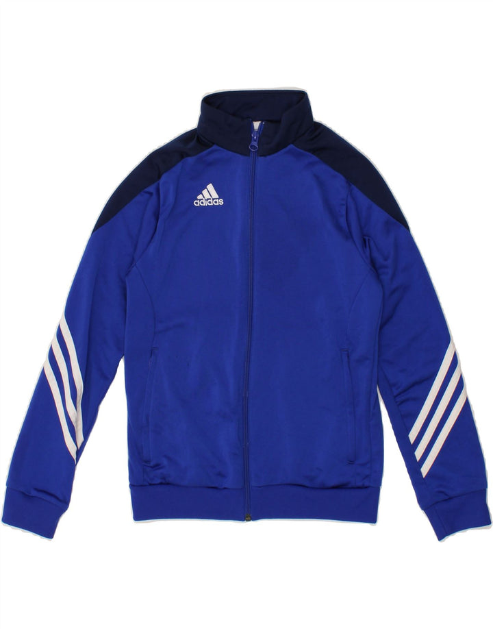 ADIDAS Boys Tracksuit Top Jacket 7-8 Years Medium Blue Colourblock Vintage Adidas and Second-Hand Adidas from Messina Hembry 