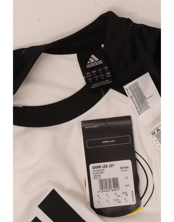 Adidas Herre grafisk T-shirt Top UK 40/42 Medium White Colourblock Polyester