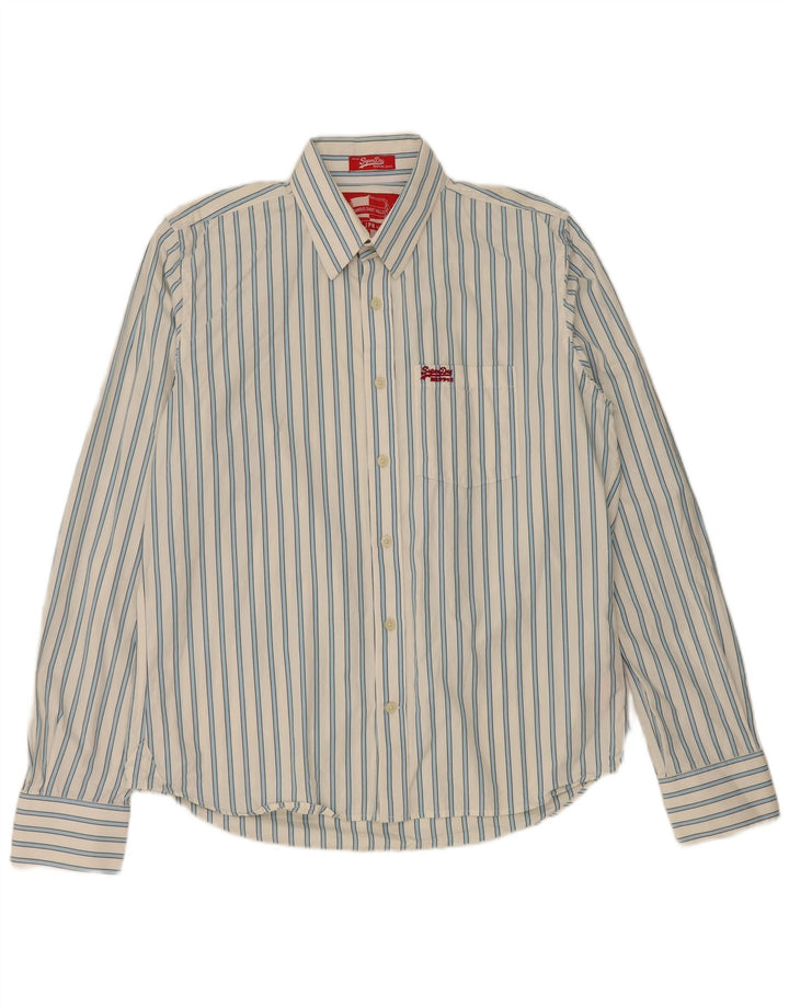 Superdry herreskjorte 2XL hvidstribet bomuld