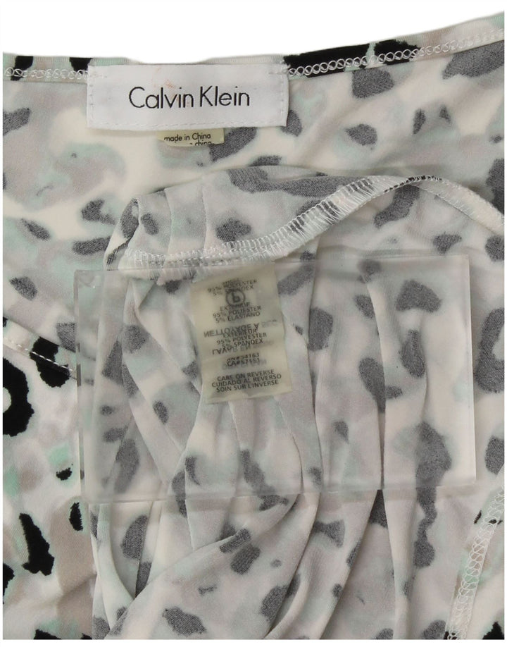 CALVIN KLEIN Damevest Top UK 12 Medium Multicolored Animal Print