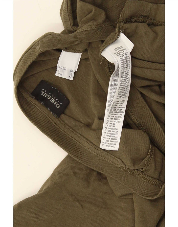Diesel Herre T-Shirt Top Medium Khaki Bomuld