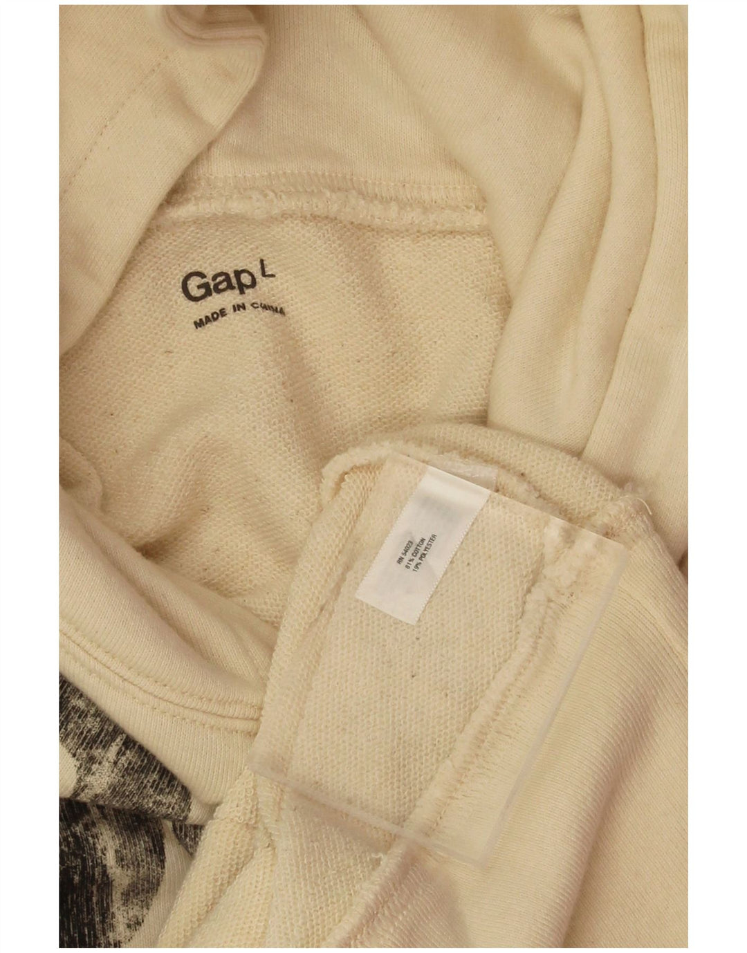 Gap Herre grafisk hættetrøje Jumper Stor Beige Bomuld