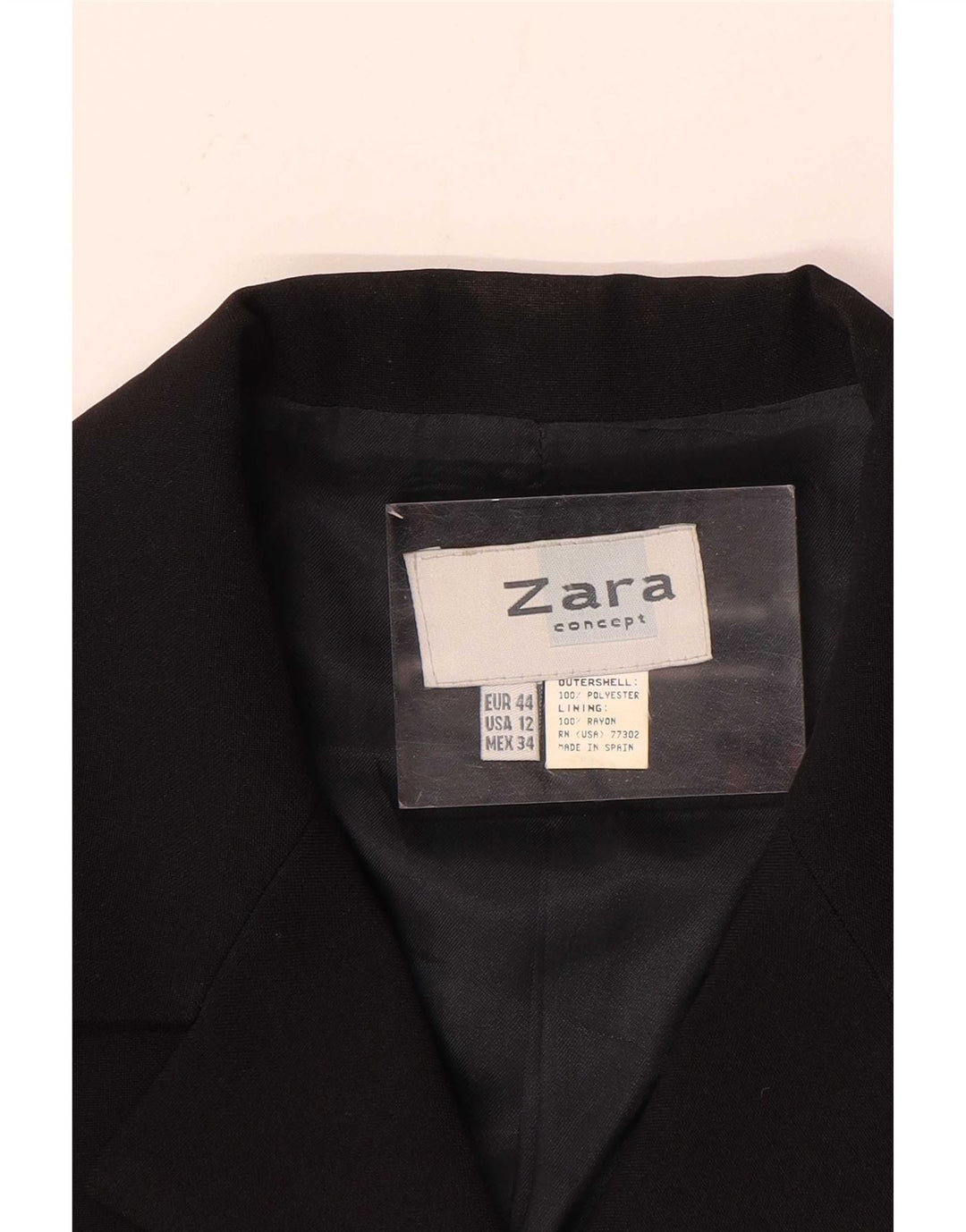 Zara Dame 4-knaps blazerjakke EU 44 XL Sort Polyester