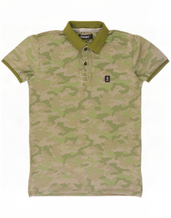 Refrigue Herre Polo Shirt Small Khaki Camouflage Cotton