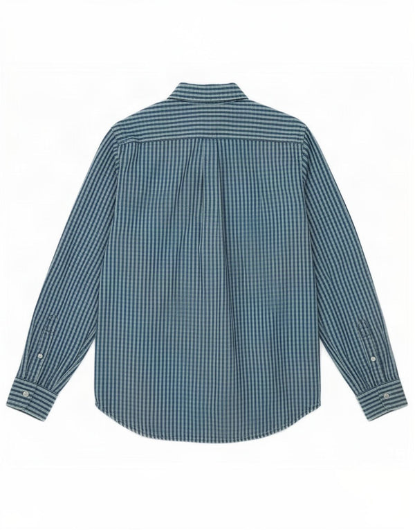 Dockers Mens Shirt Large Blue Gingham Cotton