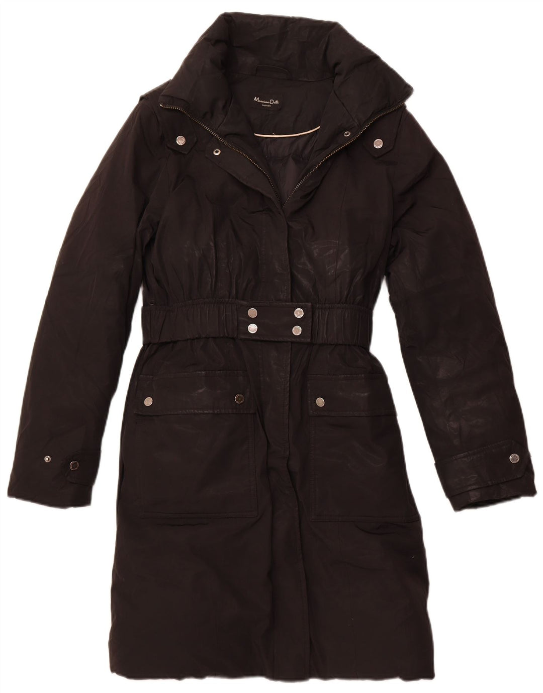 MASSIMO DUTTI Dame Polstret Frakke UK 18 XL Sort Polyester Vinter