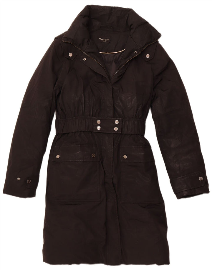 MASSIMO DUTTI Dame Polstret Frakke UK 18 XL Sort Polyester Vinter