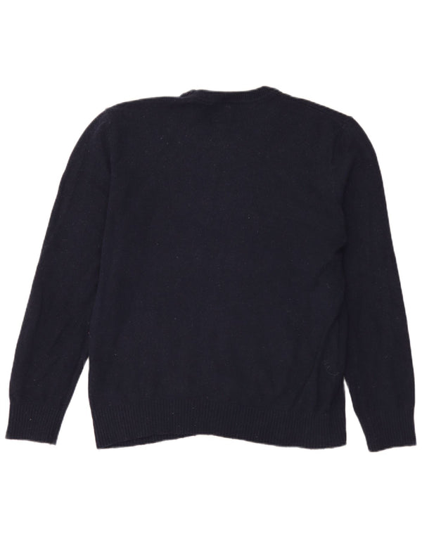Gap Herre Crew Neck Jumper Sweater Large Navy Blue Merino Wool
