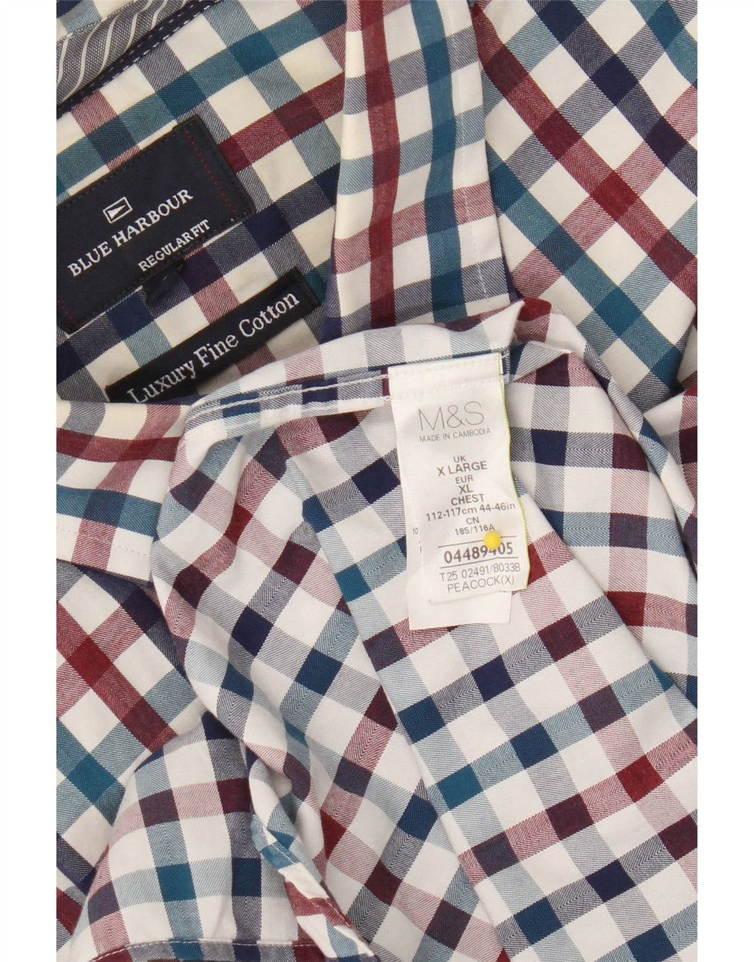 Marks & Spencer Herre Blue Harbor Shirt XL Flerfarvet Gingham