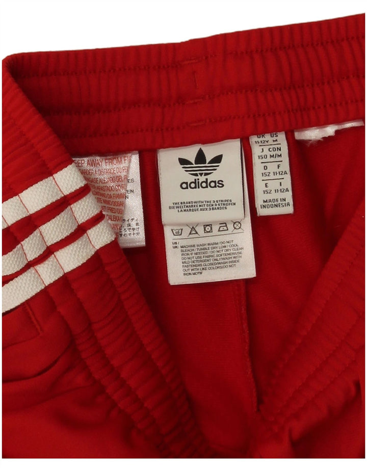 Adidas Drenge Træningsdragt Bukser Joggers 11-12 År Rød Polyester