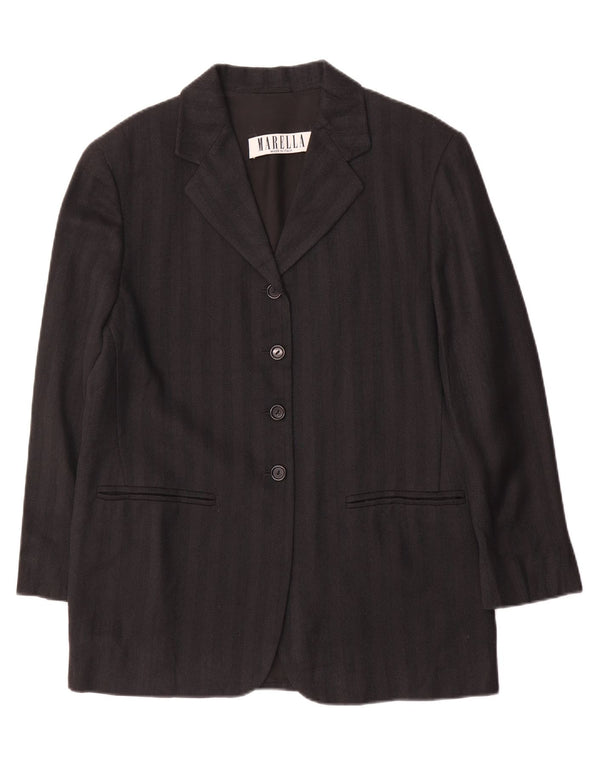 Marella Womens 4-knaps 2-delt nederdelsæt UK 10 Small W26 Sortstribet