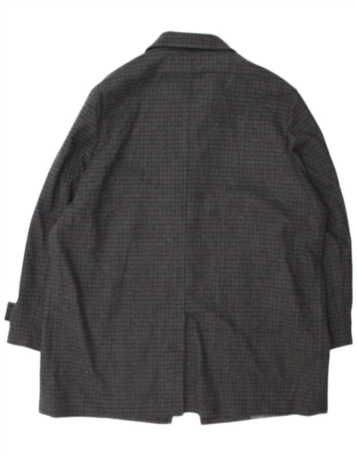 Marks & Spencer Herre Overfrakke UK 44 2XL Grå Houndstooth Uld