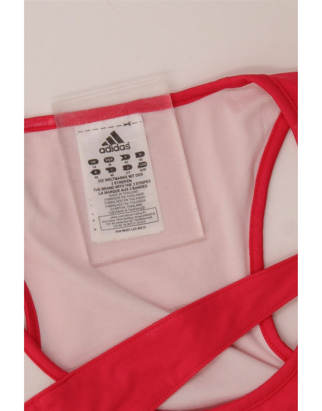 ADIDAS Damevest Top UK 14 Medium Pink Colourblock Nylon