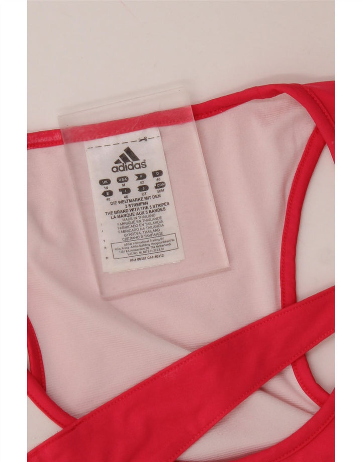 ADIDAS Damevest Top UK 14 Medium Pink Colourblock Nylon