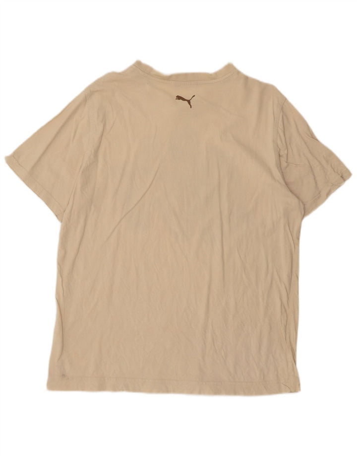 Puma Herre Grafisk T-Shirt Top Stor Beige