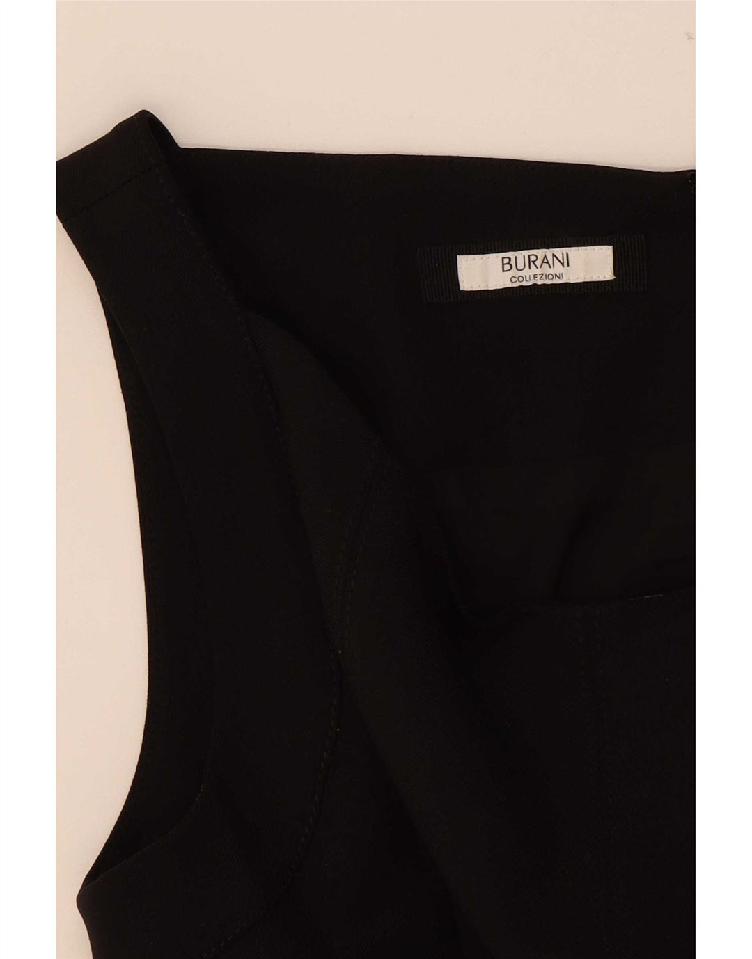Vintage Kvinders Ærmeløs A-Line Kjole UK 12 Medium Sort