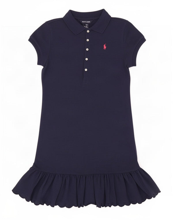 Ralph Lauren Pige Polo Kjole 12-13 År Stor Marineblå Bomuld