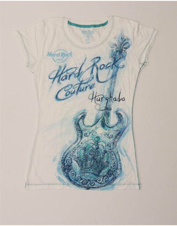 HARD ROCK CAFE piger Hurghada grafisk t-shirt top 7-8 år medium hvid