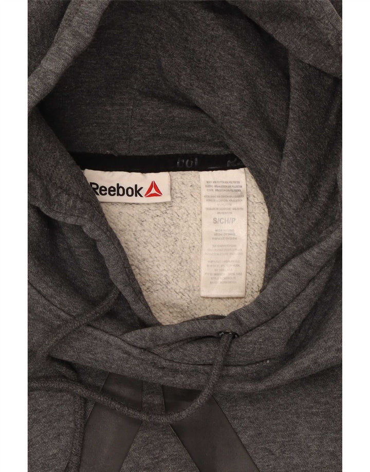Reebok grafisk hættetrøje til mænd, lille grå flækket bomuld