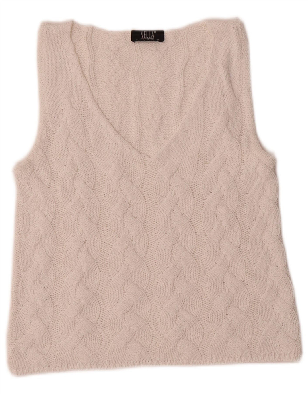 Vintage Dame Crop Vest Tank Top IT 40 Small White Viscose