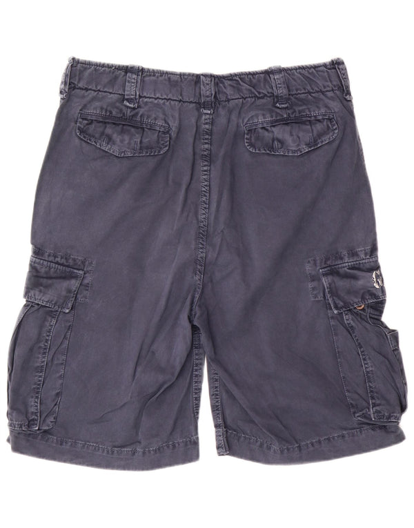 Gaudi Herre Graphic Cargo Shorts IT 50 Large W34 Navy Blue Bomuld