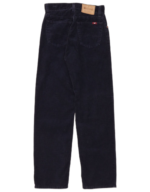 Mustang Womens Oregon High Waist Corduroy Trousers W27 L30 Navy Blue