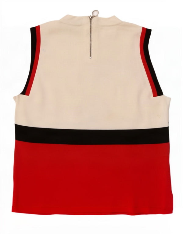 Marks & Spencer Damevest Top UK 12 Medium White Colourblock Polyamid
