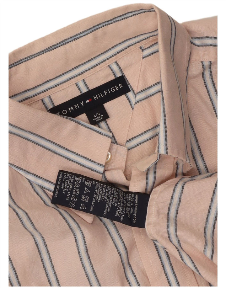 Tommy Hilfiger Herreskjorte Stor Pink Stribet Bomuld