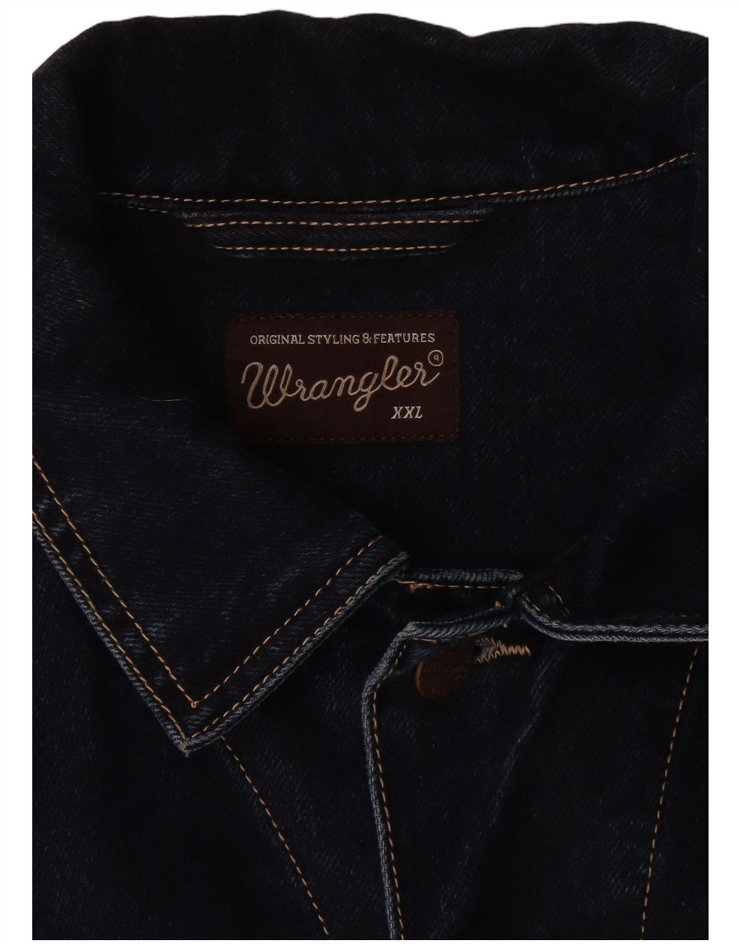 WRANGLER Herre denimjakke UK 44 2XL Marineblå Bomuld
