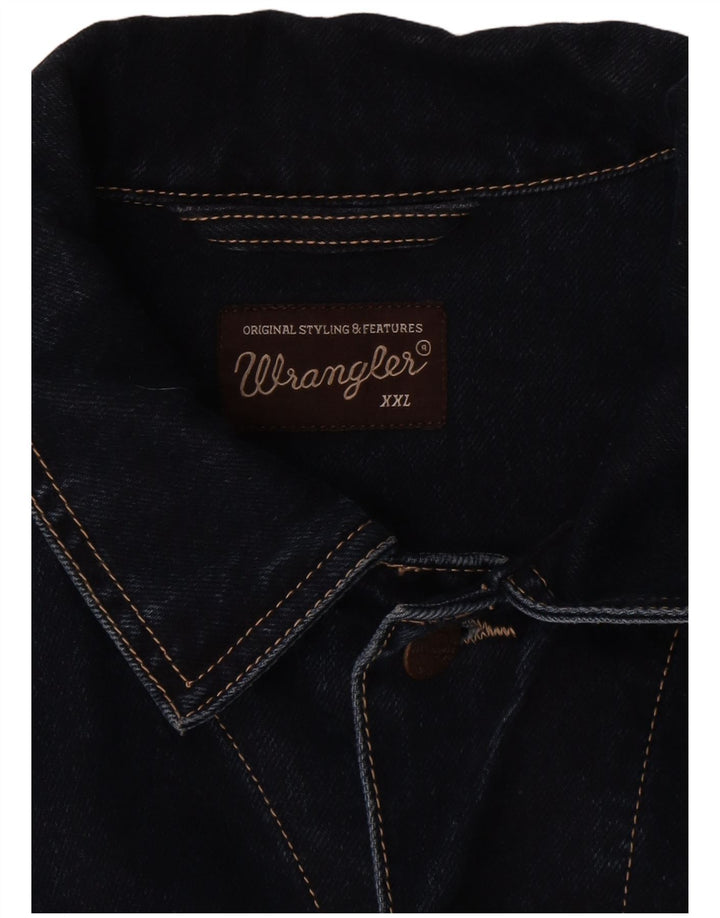 WRANGLER Herre denimjakke UK 44 2XL Marineblå Bomuld