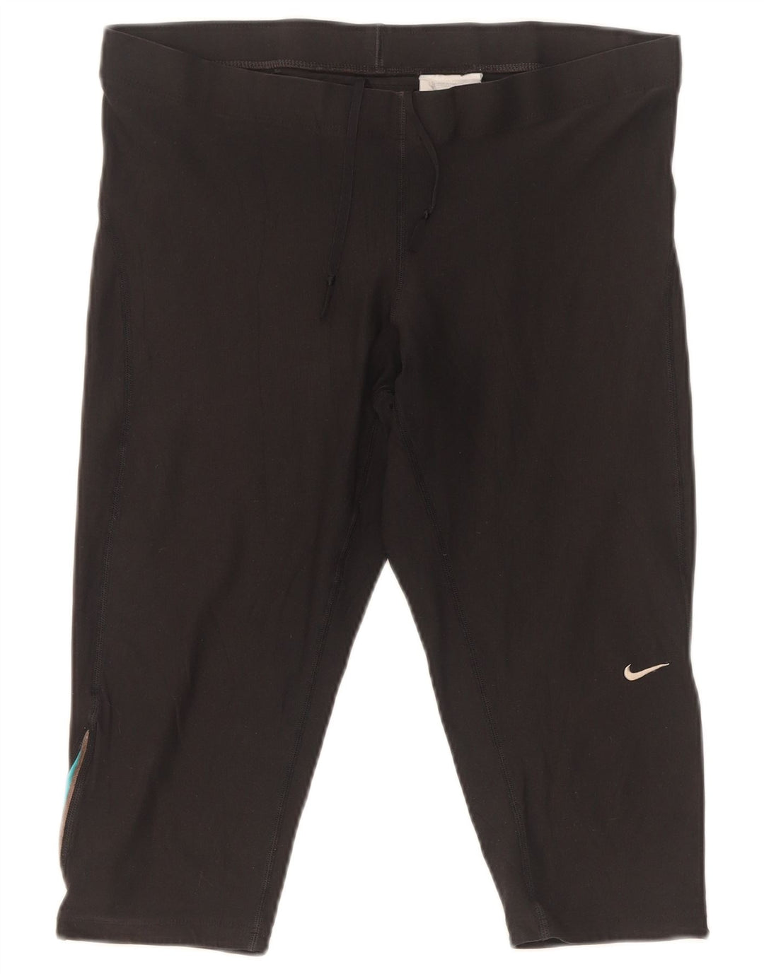 Nike Dame Dri Fit Capri Leggings UK 16/18 Large Black Polyester