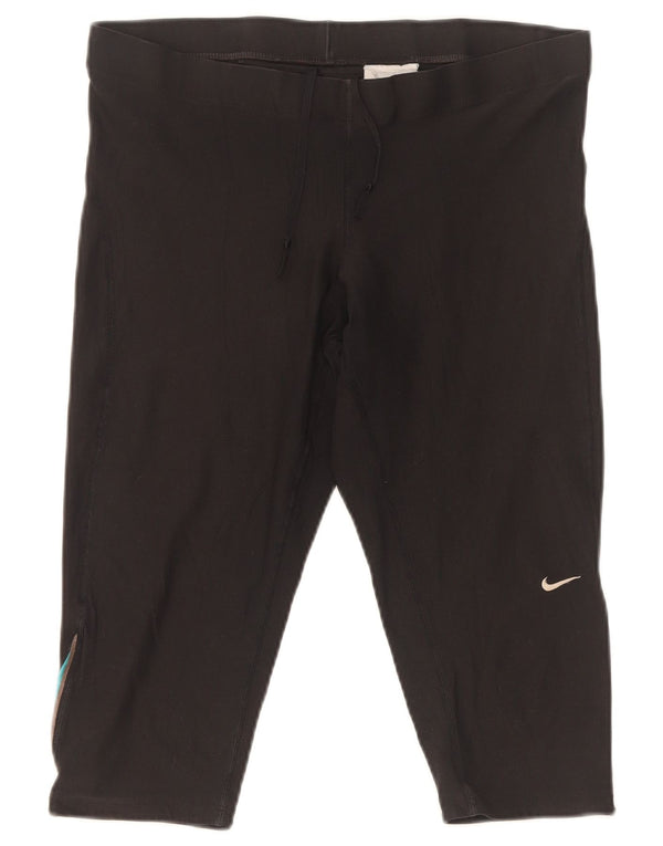 Nike Dame Dri Fit Capri Leggings UK 16/18 Large Black Polyester