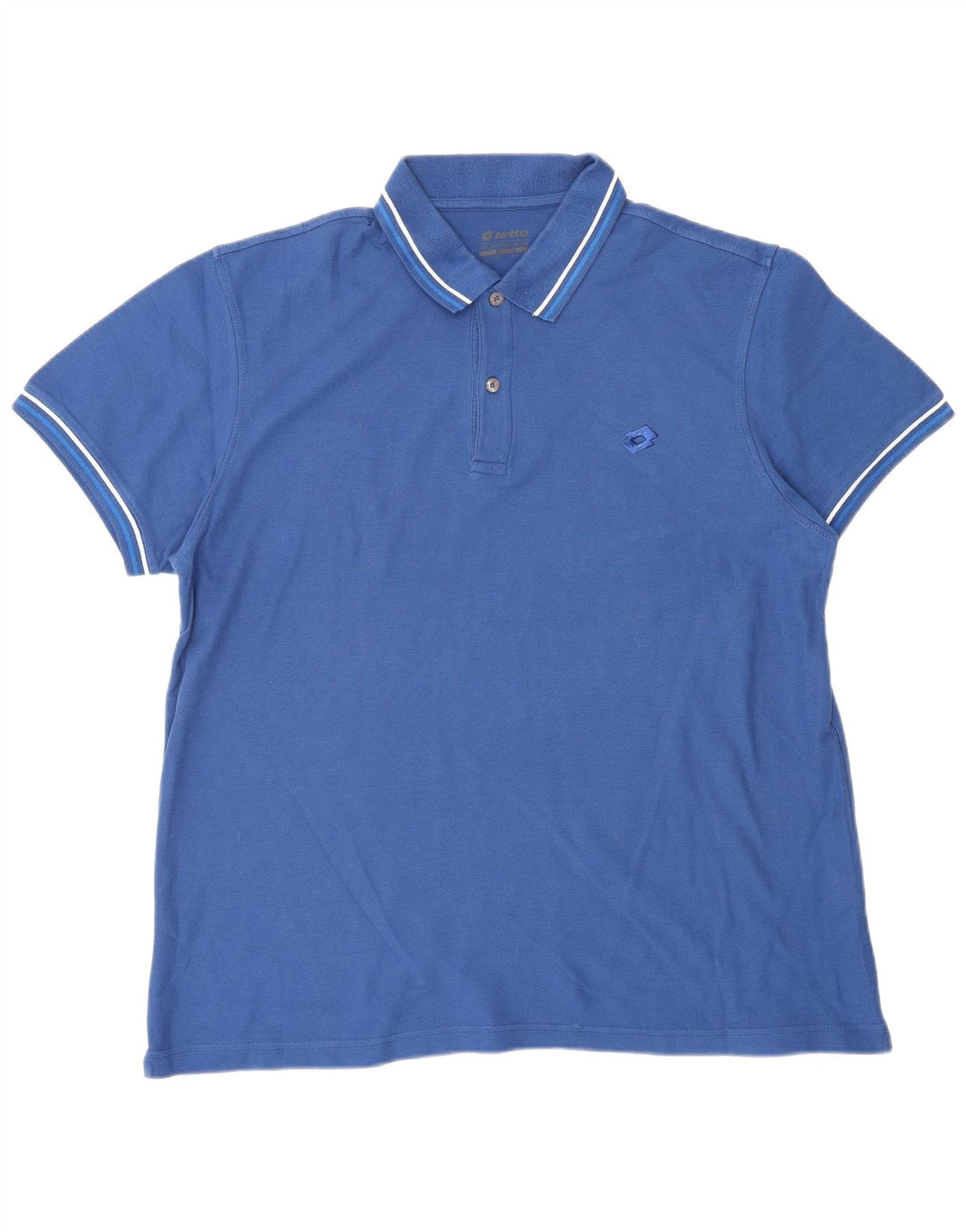 LOTTO Mens Polo Shirt Large Blue Cotton