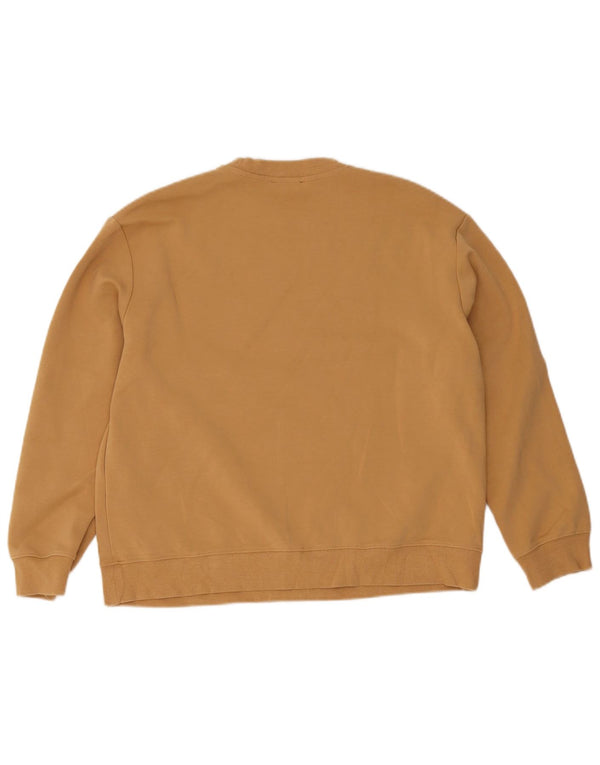 Zara Dame Oversized Sweatshirt Jumper UK 10 Small Beige Bomuld