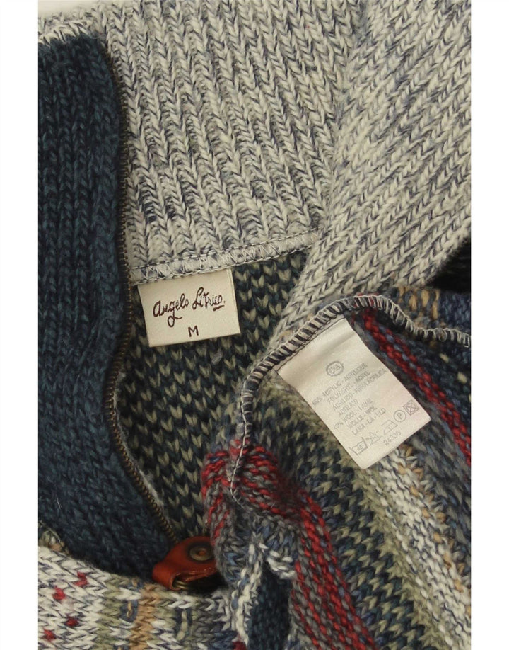 Angelo Litrico Herre Zip Neck Jumper Sweater Medium Flerfarvet Stribet