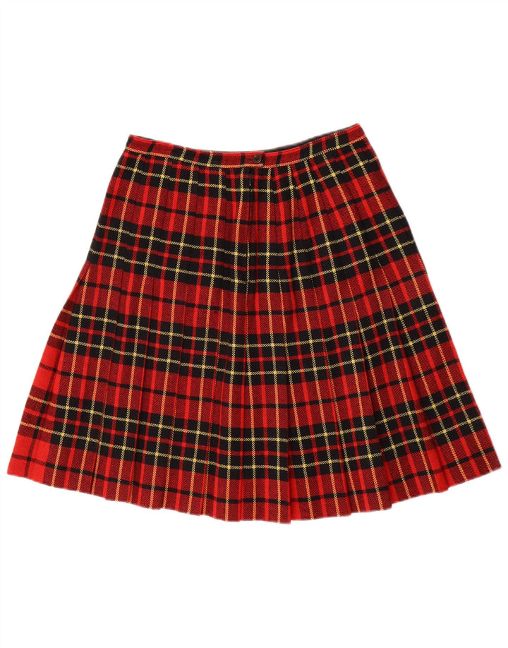 Vintage kvindekniv plisseret nederdel W26 Lille rød plaid