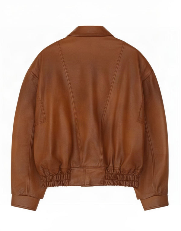 Vintage Herre Læder Biker Jacket UK 38 Medium Brun