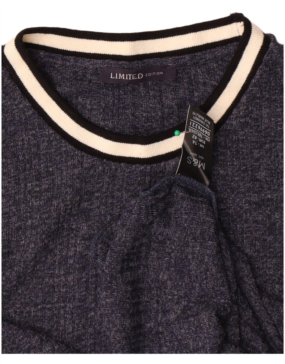 Marks & Spencer T-shirt top til kvinder UK 14 Medium Navy Blue Flecked