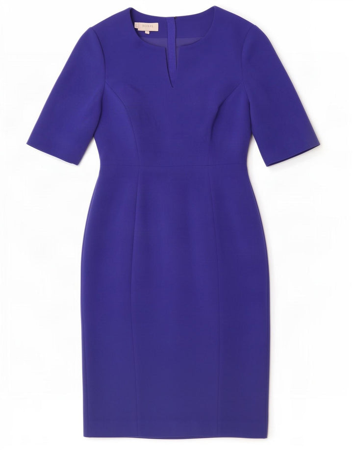 Hobbs Womens Sheath Dress UK 10 Small Blue Polyester