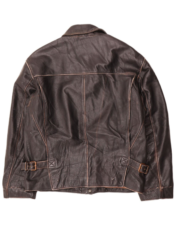 Vintage Herre Læderjakke IT 50 Large Sort