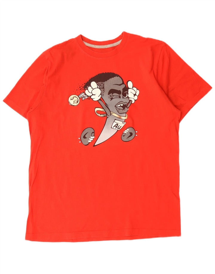 Nike Herre Regular Fit Grafisk T-Shirt Top XL Rød