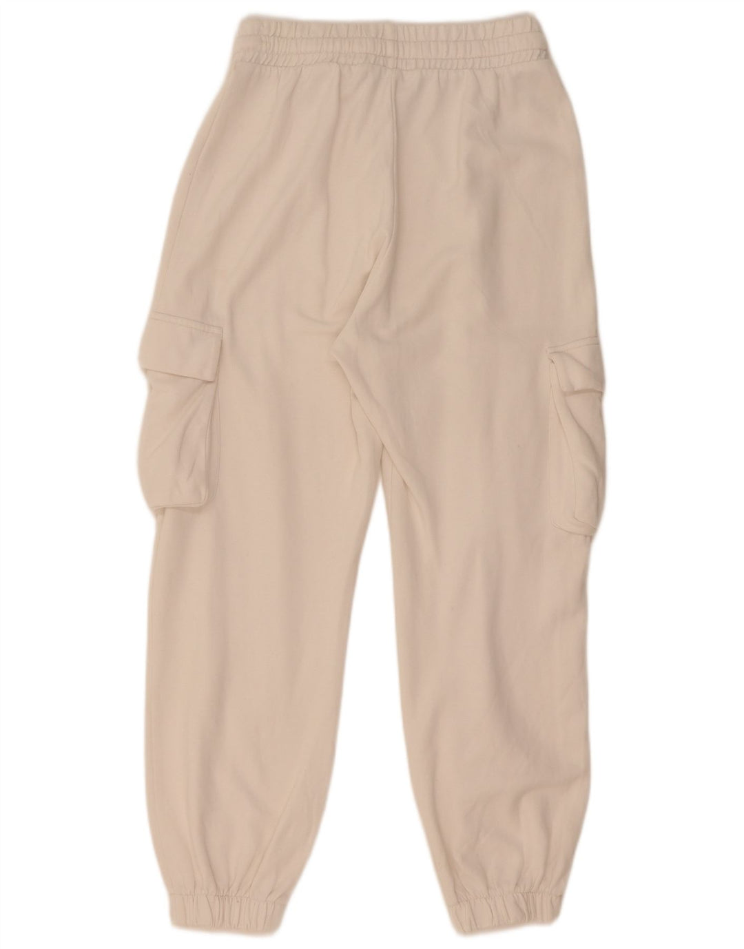 Zara Dame Cargo Træningsdragt Bukser Joggers UK 12 Medium White Bomuld