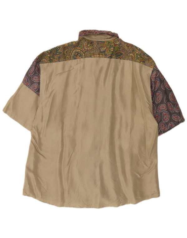 Sisley Kortærmet Herreskjorte Medium Beige Paisley Silk