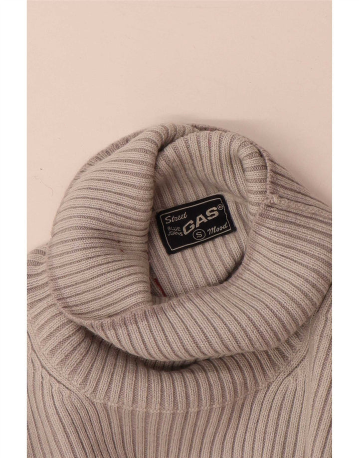 Gas Dame Roll Neck Jumper Sweater UK 10 Small Grey Wool