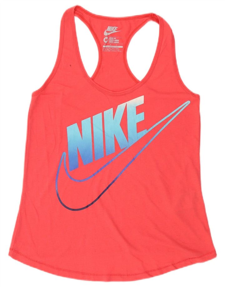 Nike Dame Loose Fit Grafisk Vest Top UK 12 Medium Pink Polyester